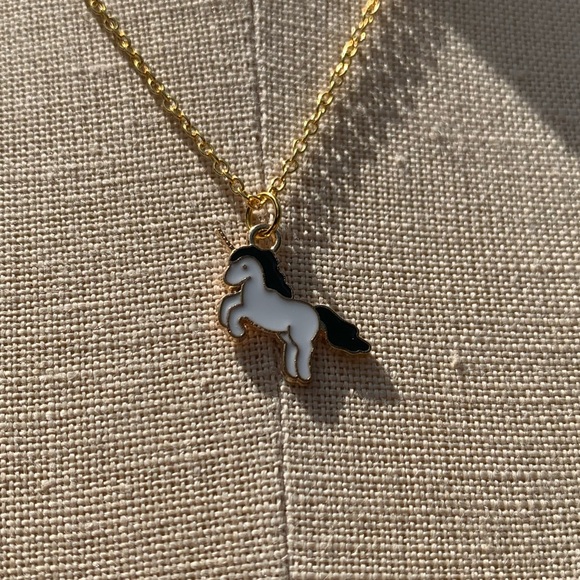 NWT Sterling Silver Plated Chain & Enamel Unicorn Alloy Metal Charm Necklace - Picture 7 of 16